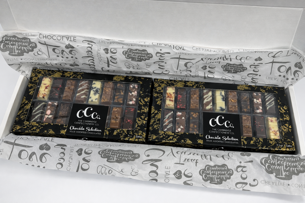 Letterbox Hamper of 2 x Chocolate Finger Gold Gift Boxes image 1