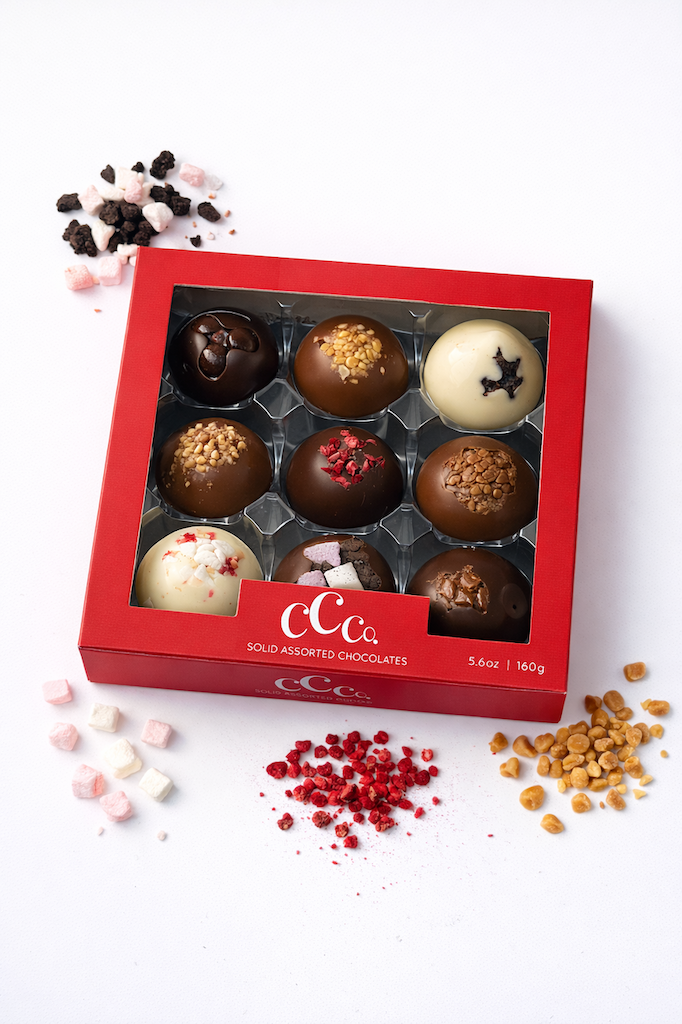 9 LUXURY SOLID CHOCOLATE DOMES RED BOX image 0