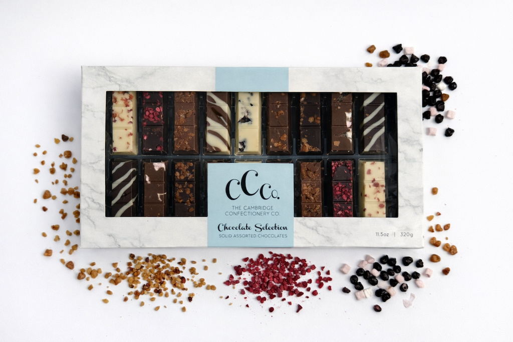 Luxury Solid Chocolate Fingers Marble & Blue Gift Box image 0