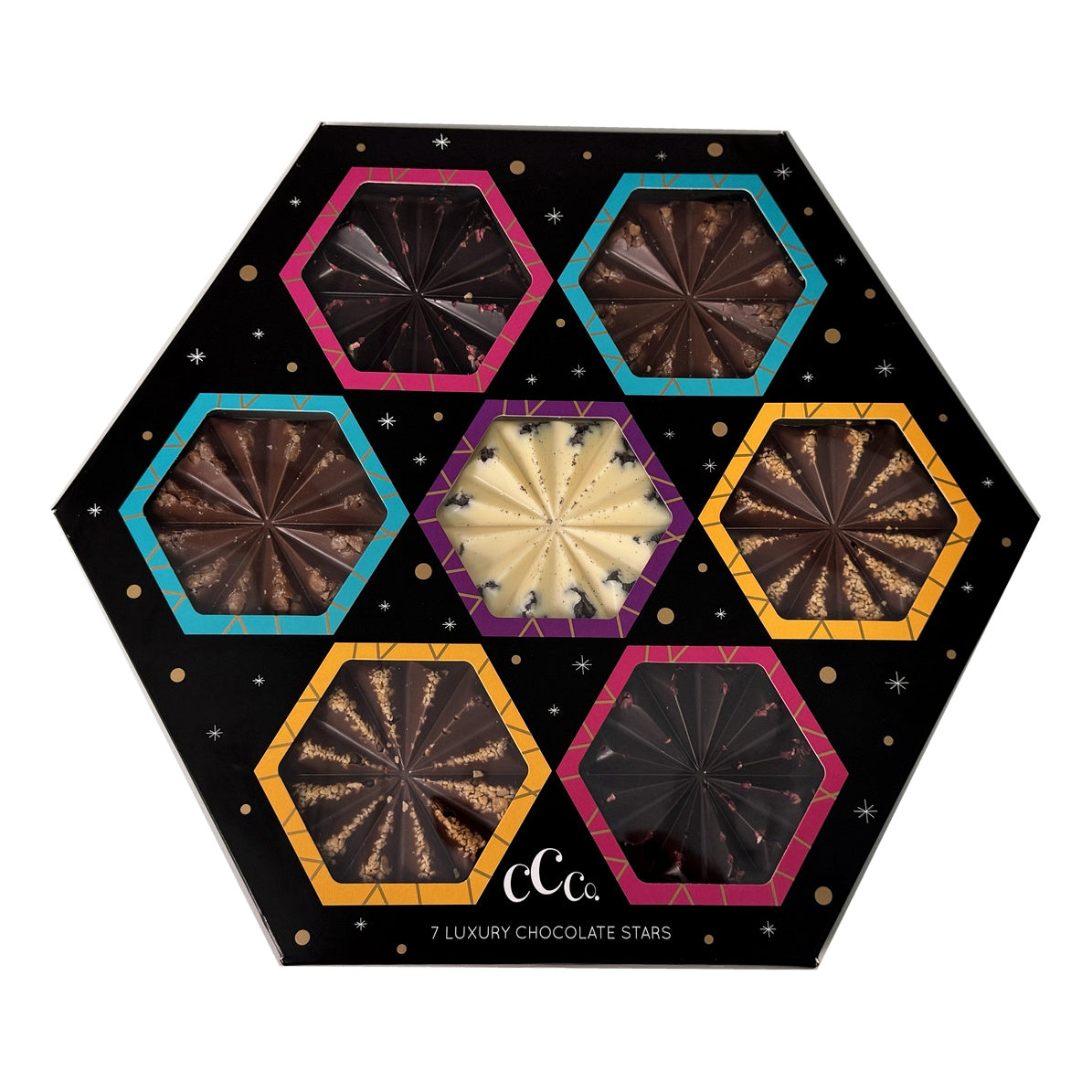 7 Luxury Solid Chocolate Stars Gift Box