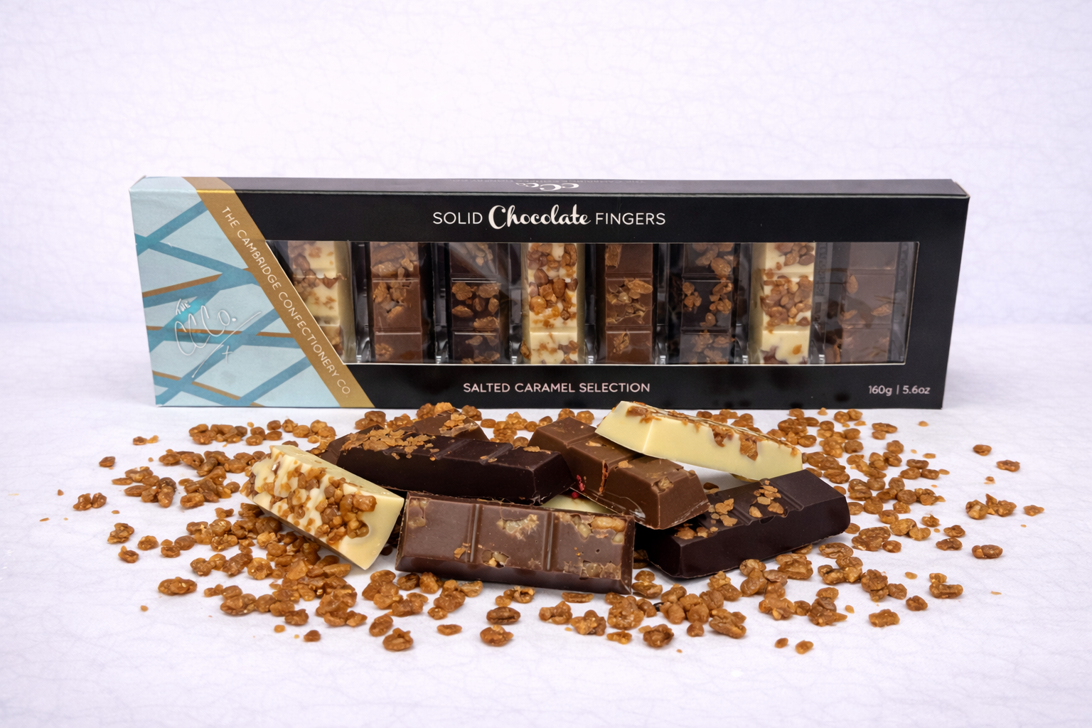 9 ASSORTED SOLID CHOCOLATE FINGERS SALTED CARAMEL SELECTION image 0