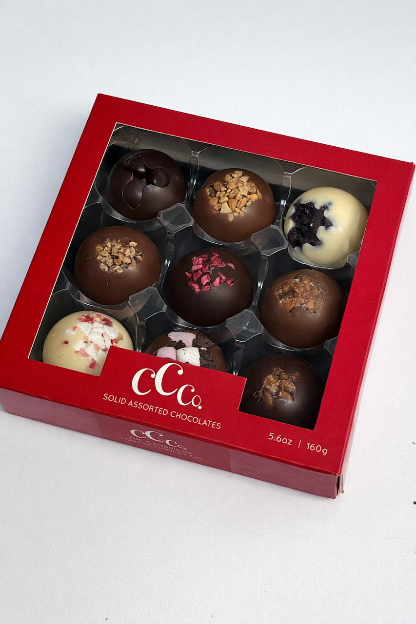 9 LUXURY SOLID CHOCOLATE DOMES RED BOX image 1