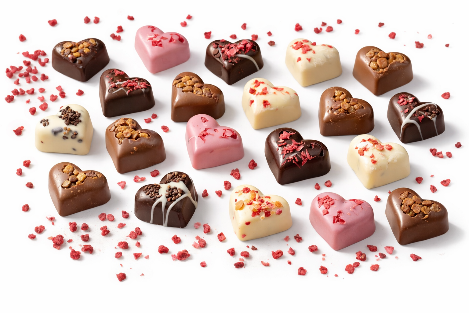 24 Luxury Solid Chocolate Hearts image 1
