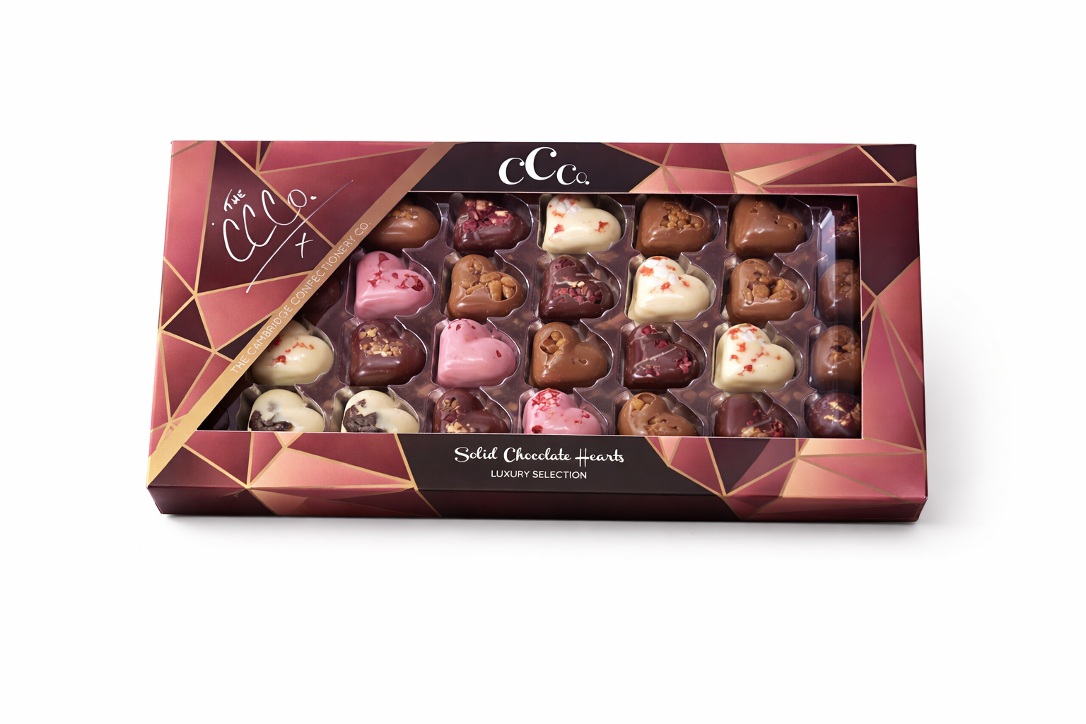 24 Luxury Solid Chocolate Hearts image 2