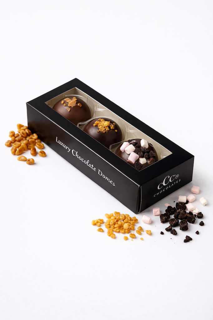3 Chocolate Dome Mini Gift Box (Dark Salted Caramel, Honeycomb &amp; Rocky Road) image 0