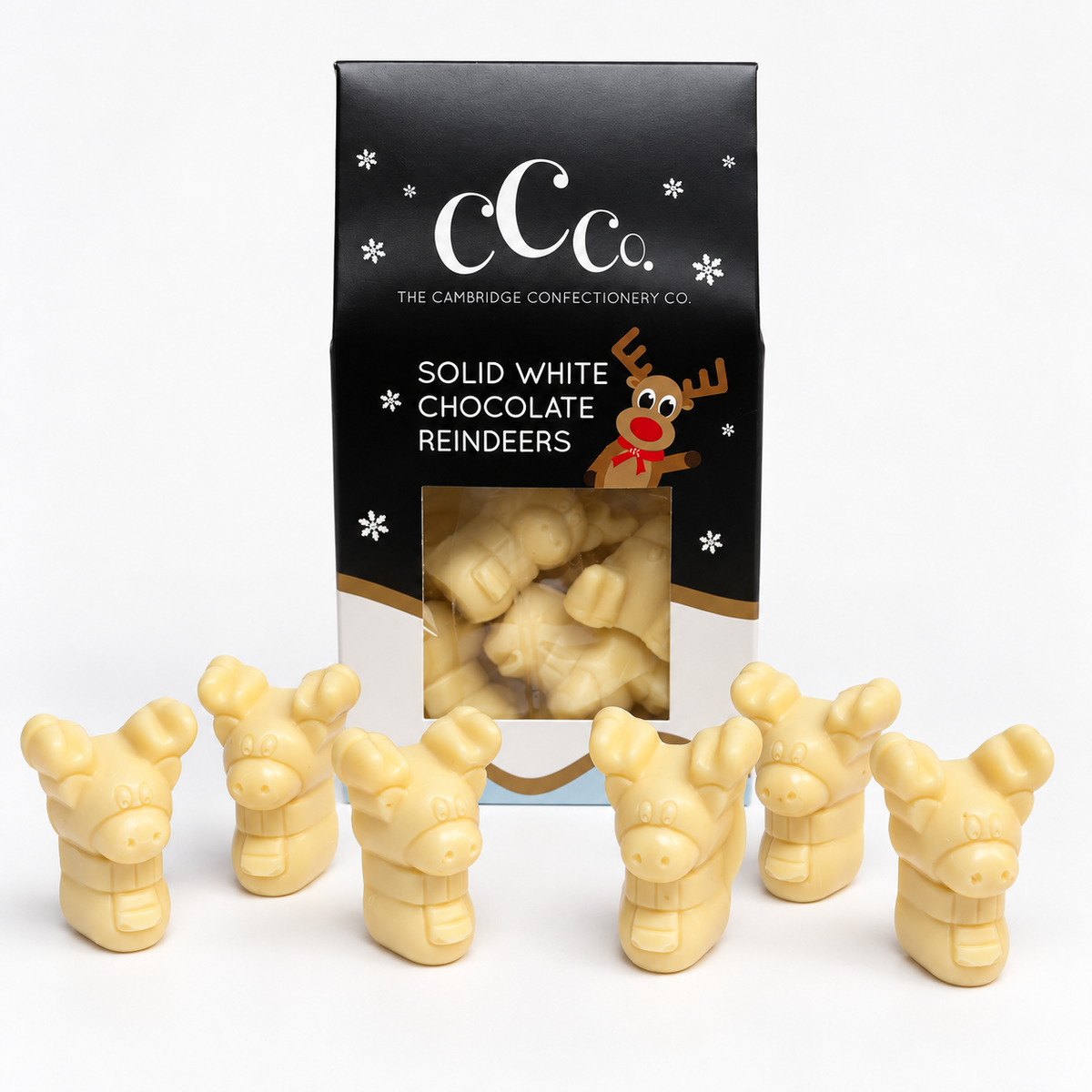 Solid White Chocolate Reindeers