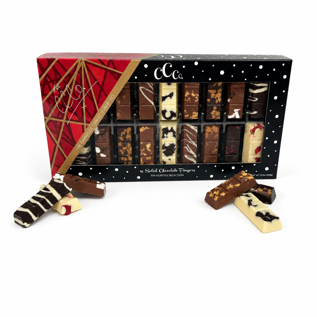 18 Solid Chocolate Fingers Christmas Selection - (320g)