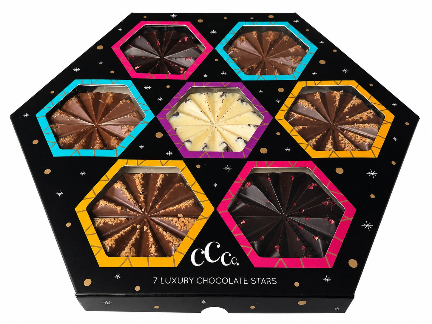 7 Luxury Solid Chocolate Stars Gift Box