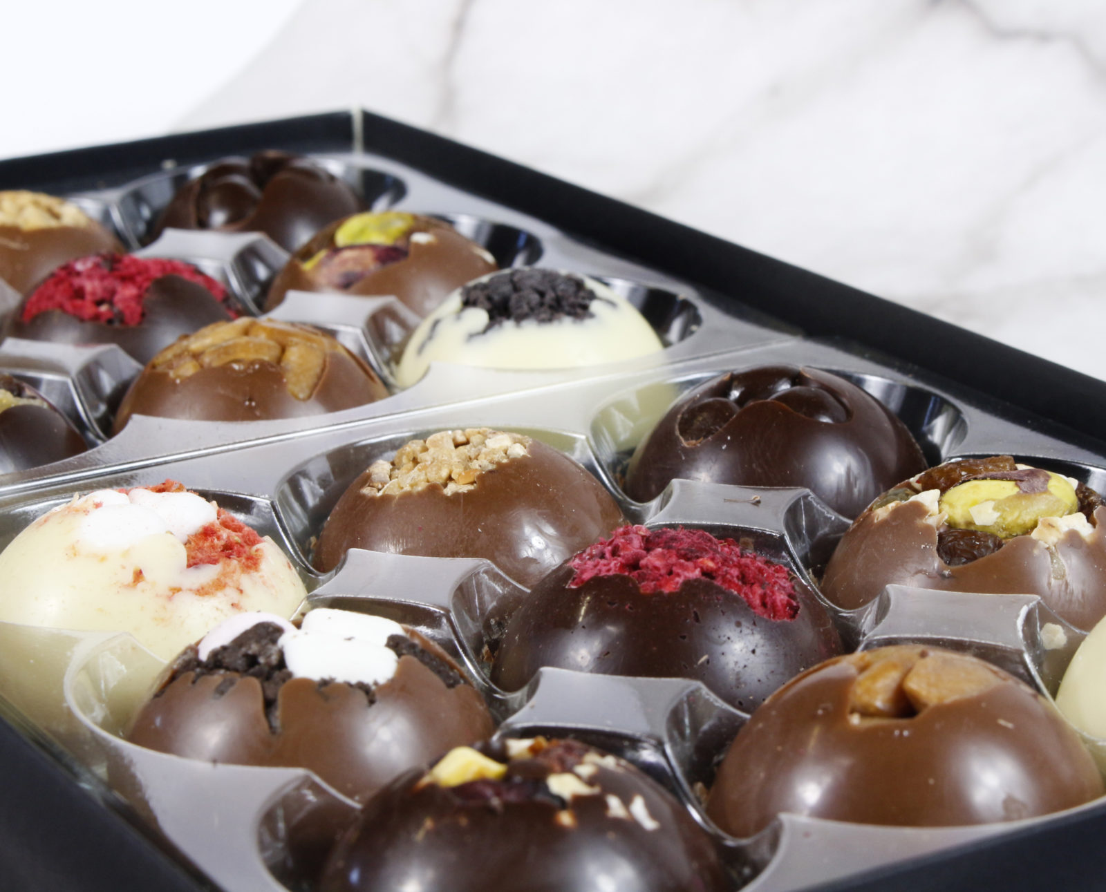 18 Luxury Solid Chocolate Domes Gift Box The Cambridge Confectionery Company