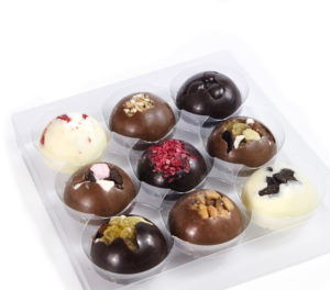 9 Luxury Solid Chocolate Domes Pink Gift Box
