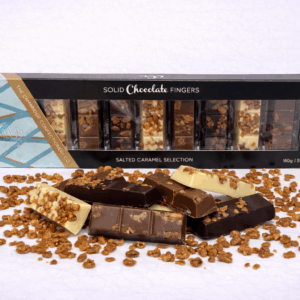9 ASSORTED SOLID CHOCOLATE FINGERS SALTED CARAMEL SELECTION